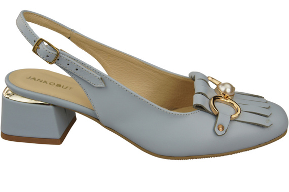 Dámská obuv Sandály světle modré s třásněmi Přírodní kůže 208 ElitaBut