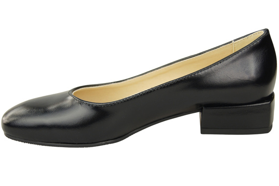 Pohodlná dámská obuv černá lesklá plochá přírodní kůže 204 ElitaBut