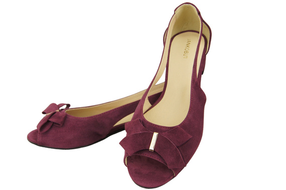 Dámské sandály Maroon Natural Suede Leather 994 Z Kombinace stylu a pohodlí ElitaBut