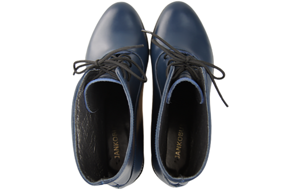 Dámské kozačky námořnická modrá Jaro/podzim přírodní kůže 155 L ElitaBut