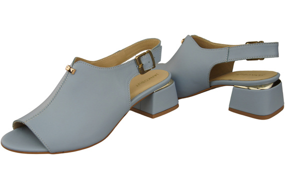 Dámská obuv Sandály Light Blue Gold Buckle Natural Leather 198 ElitaBut