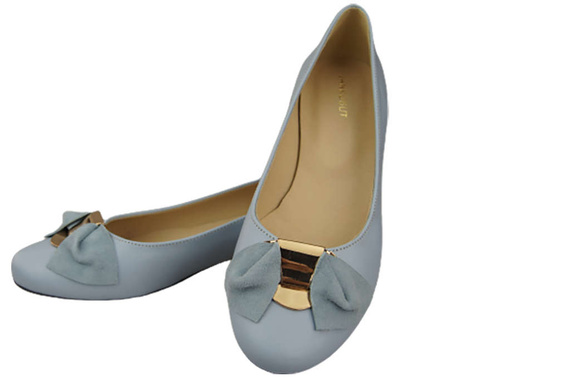 Dámské baleríny z přírodní kůže Bright Blue 894 ElitaBut
