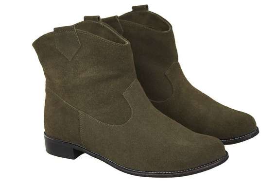 Dámské kozačky Bottle Jaro / podzim přírodní kůže velur 132 L ElitaBut