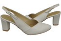 Dámská obuv White Stiletto Sandals Natural Leather 217 ElitaBut
