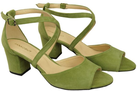 Dámská obuv Pistachio Kožené semišové sandály 111 ElitaBut