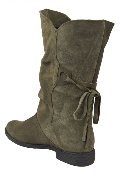 Obuv Dámské kozačky Butolkowa Green Jaro / podzim přírodní kůže velur 999 L ElitaBut