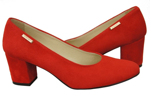 Dámská obuv Červené lodičky z přírodní kůže a semiše 125 ElitaBut