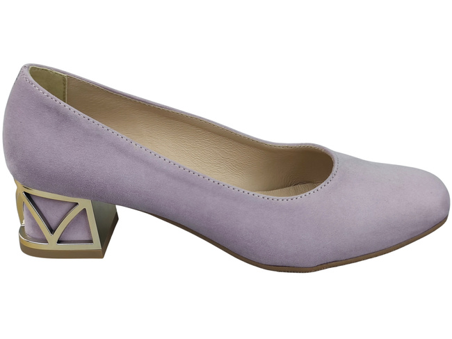 Pohodlné dámské boty Bright Lila lodičky s ozdobným podpatkem Přírodní semišová kůže 219 Od ElitaBut
