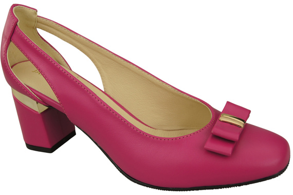 Boty Dámské fialové kožené lodičky s ozdobným podpatkem 199 ElitaBut