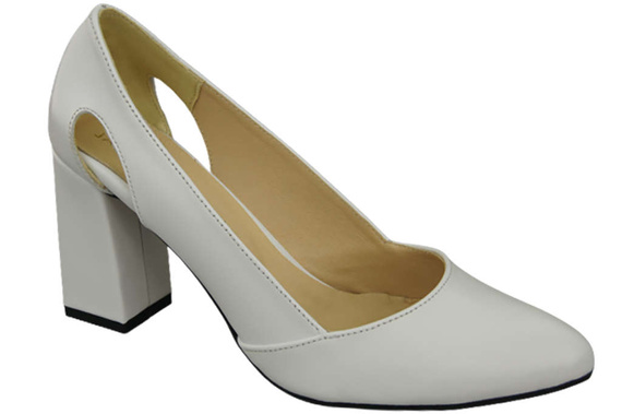 Dámská obuv White Natural Leather pumps 184 ElitaBut