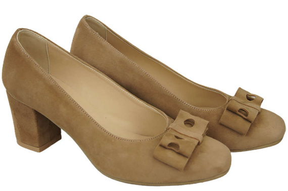 Dámská obuv Olive Leather Natural Suede pumps 163 ElitaBut