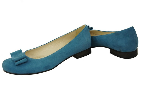 Dámské baleríny Modrá semišová kůže 126 ElitaBut