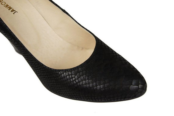 Dámská obuv Dámské kožené lodičky s motivem šupin Černá 926 ElitaBut