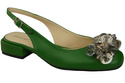 Dámská obuv Zelené sandály s krystaly Přírodní kůže 215 ElitaBut