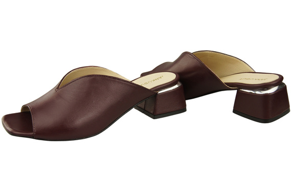 Dámská obuv Žabky na podpatku Maroon Natural Leather 210 ElitaBut