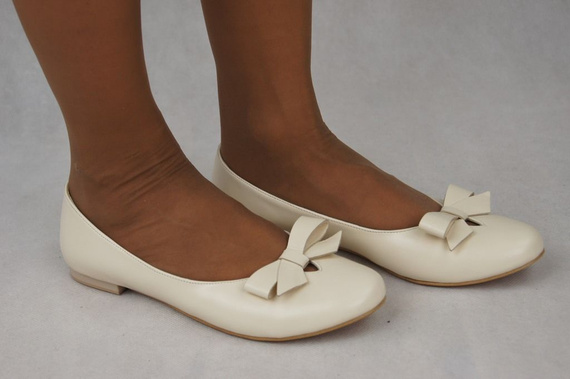 Dámské baletní boty Beige Natural Leather 998 ElitaBut