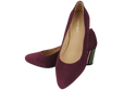 Dámská obuv Maroon Natural Suede Leather Decorative Heel 158 With ElitaBut