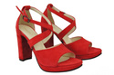Dámská obuv Červené semišové kožené sandály 114 ElitaBut