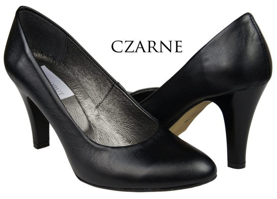 Dámská obuv Přírodní kožené lodičky Black 764 ElitaBut