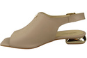 Pohodlné dámské sandály Cappuccino Bright Flat Gold Heel Natural leather 207 ElitaBut