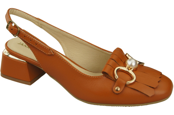 Dámská obuv Červené sandály zdobené třásněmi Přírodní kůže 208 ElitaBut