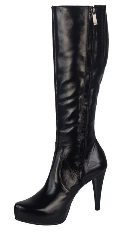 Dámské boty na platformě Černá lakovaná kůže 687 ElitaBut