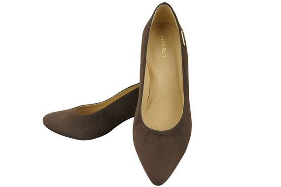 Dámská obuv Chocolate Natural Leather Suede pumps 106 ElitaBut