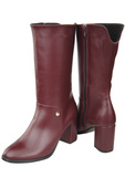 Obuv Dámské boty Maroon to Half lýtko přírodní kůže 189 ElitaBut