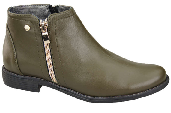 Dámská obuv Dámské kozačky Olive Warmed Natural Leather 872 Z Elitabut