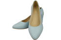 Klasická hladká obuv Dámské lodičky Light Blue in Natural Leather 213 ElitaBut