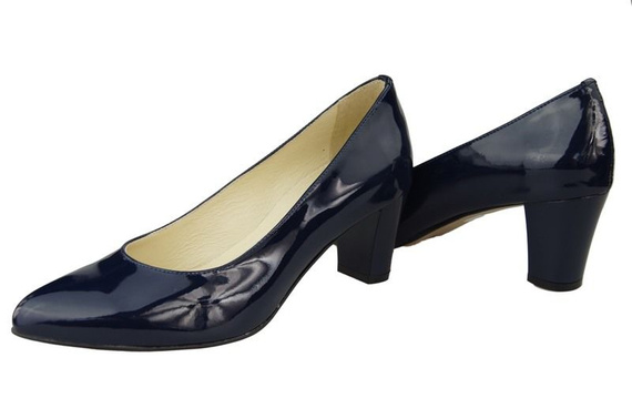 Dámská obuv Dámské lodičky z přírodní kůže Navy blue Lacquer 974 ElitaBut