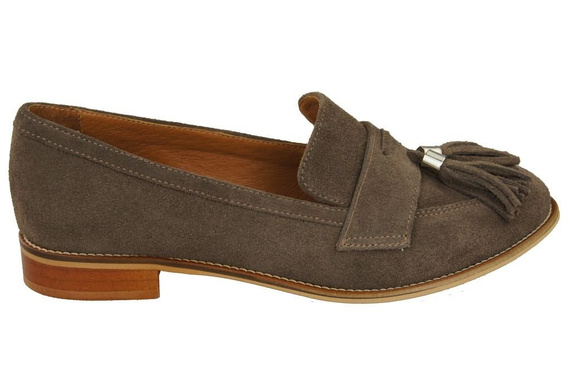 Dámská obuv Mokassins Natural Leather Velour Brown 134 ElitaBut