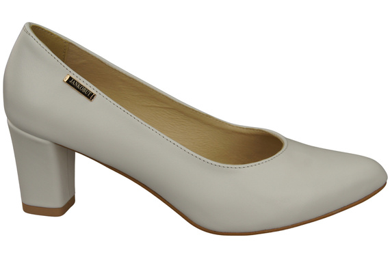 Klasické hladké boty Dámské lodičky bílé z přírodní kůže 213 ElitaBut