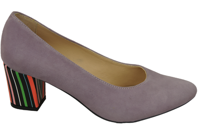 Dámská obuv Lila Natural Suede Leather Decorative Heel 158 With ElitaBut