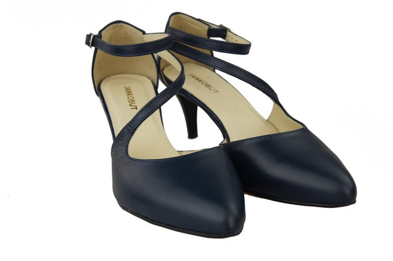 Dámská obuv Nízké sandály na podpatku Přírodní kůže Námořnická modrá 990 ElitaBut