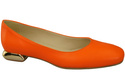 Plochá dámská obuv Dámské lodičky Oranžový ozdobný podpatek Přírodní kůže 209 ElitaBut