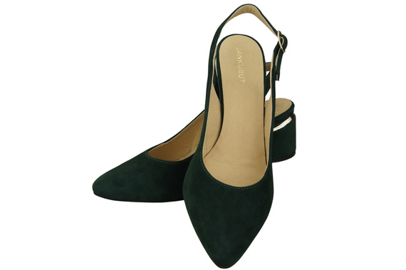 Dámské sandály z přírodní semišové kůže Zelená Elegance a pohodlí 196 Od ElitaBut