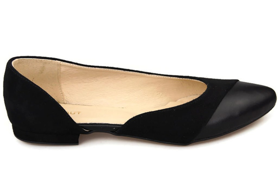 Dámské baleríny Černá přírodní kůže 146 ElitaBut