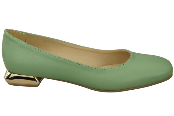 Dámská plochá obuv Mint pumps Ornamental heel Natural leather 209 ElitaBut
