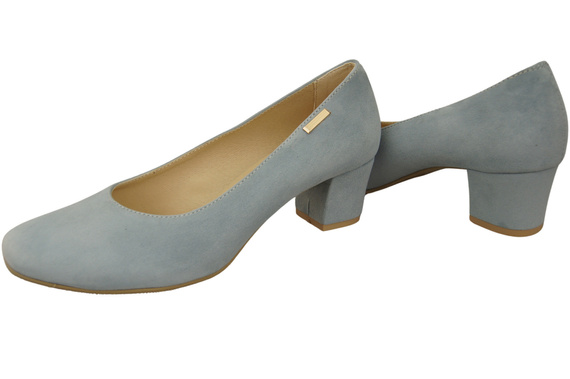 Pohodlné dámské lodičky Světle modrá semišová přírodní kůže 172 od ElitaBut