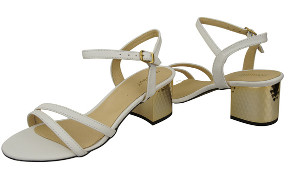 Dámská obuv Bílá přírodní kůže 197 Smyslně odhalující nohy Sandály ElitaBut