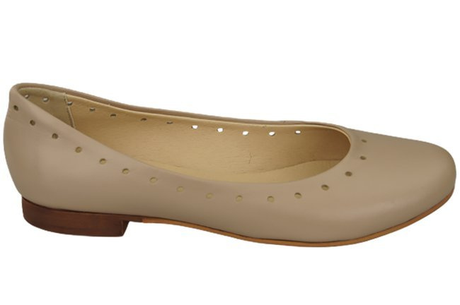 Dámské pohodlné baleríny z přírodní kůže Cappuccino Lico 162 ElitaBut