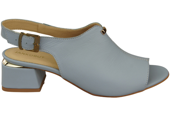 Dámská obuv Sandály Light Blue Gold Buckle Natural Leather 198 ElitaBut