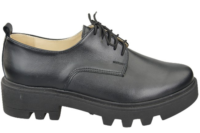 Dámská obuv se šněrováním Obuv z černé kůže Natural 180 ElitaBut