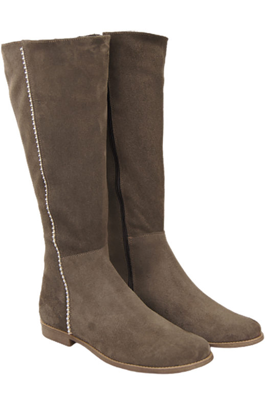 Dámské boty Brown leather Velour 153 ElitaBut