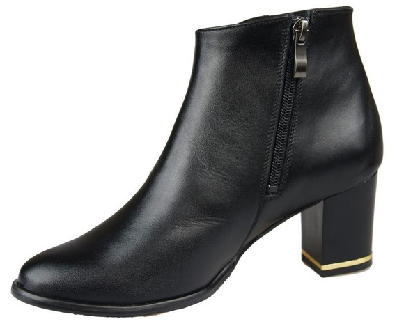 Obuv Dámské kozačky zateplené přírodní kůže Black 879 Z ElitaBut