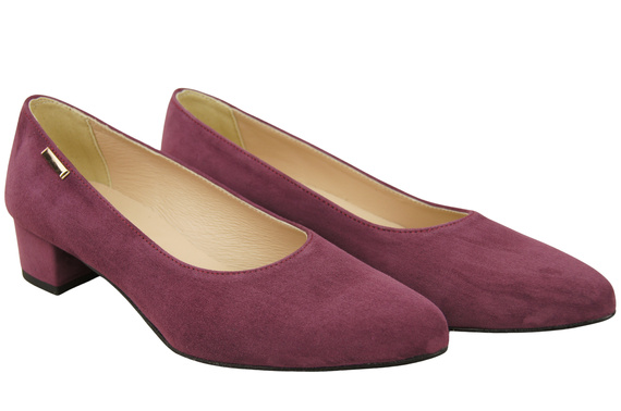 Pohodlné dámské boty Maroon Natural Suede Leather 220 od ElitaBut