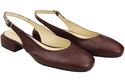 Dámská obuv Sandály Maroon Flat Heel Natural Leather 206 ElitaBut