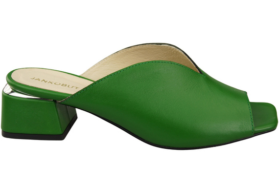Dámské žabky na podpatku Zelená přírodní kůže 210 ElitaBut