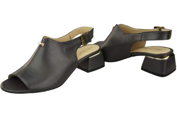 Dámská obuv Sandály Graphite gold buckle Natural leather 198 ElitaBut